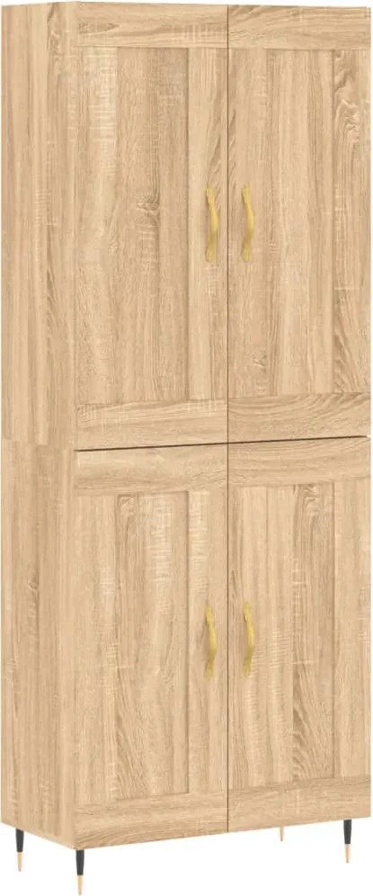 3199668 vidaXL Висок шкаф, дъб сонома, 69,5x34x180 см, инженерно дърво
