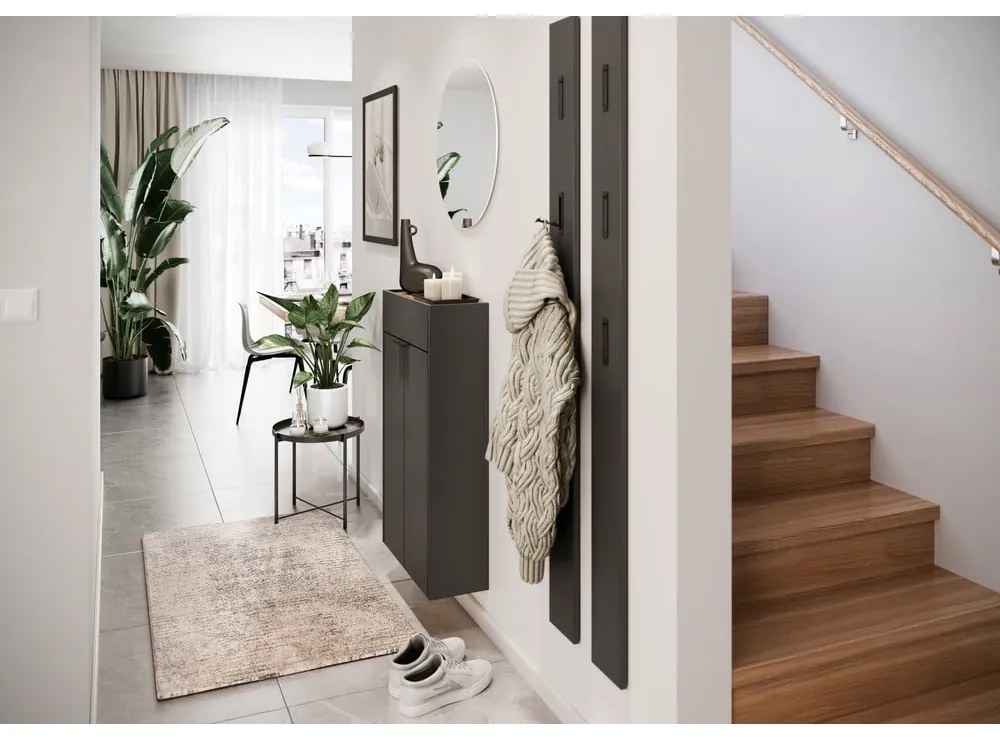 Антрацит/натурален шкаф за обувки Ameca - Germania