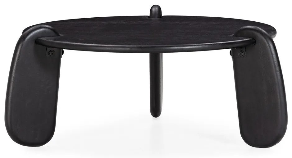 Черна кръгла масичка за кафе от масивно манго ø 80 cm Tamira – MOME