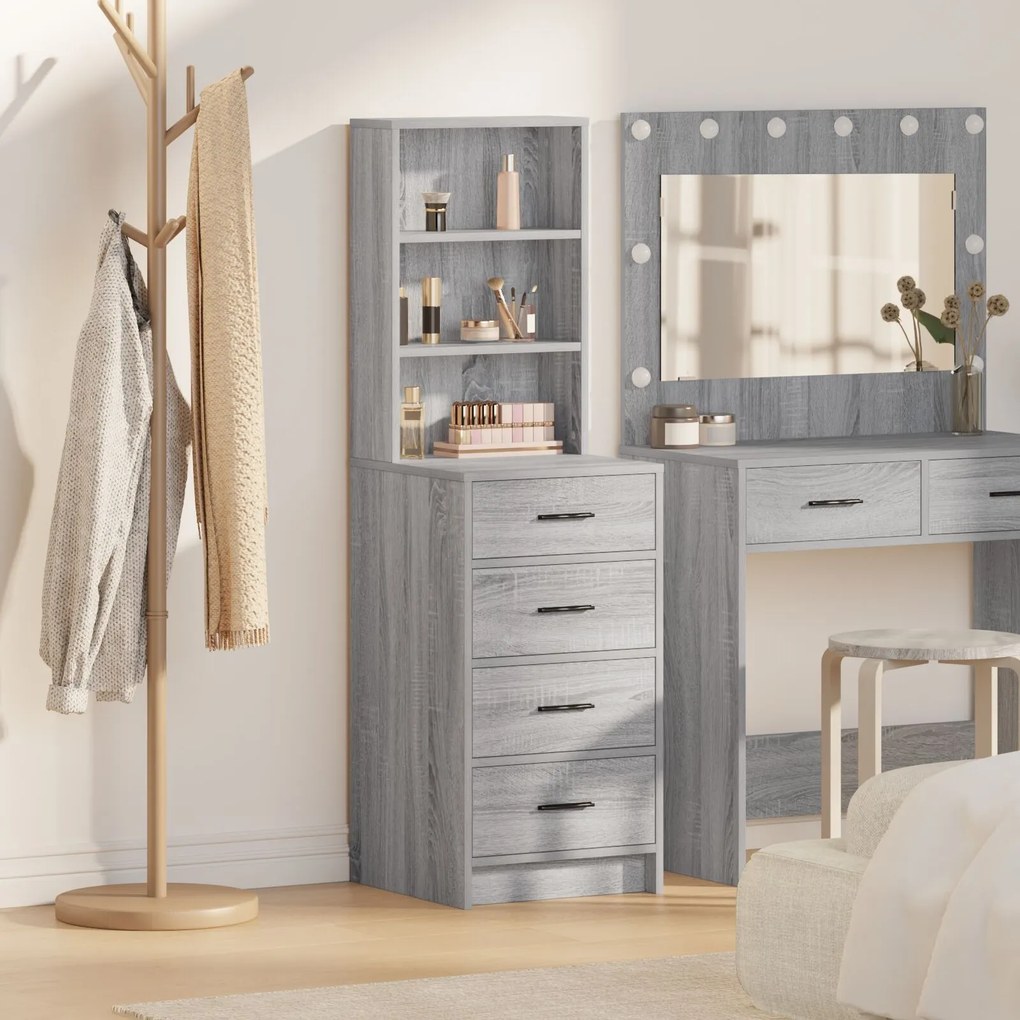 Sonata H Висок шкаф Сиво Сонома 40x41x135 см Инженерна дървесина