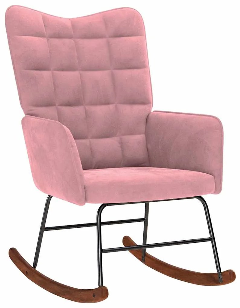 4016836 vidaXL Люлеещ стол, розов, кадифе
