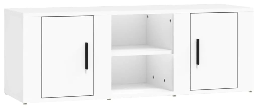 819428 vidaXL ТB шкаф, бял, 100x31,5x35 см, инженерно дърво