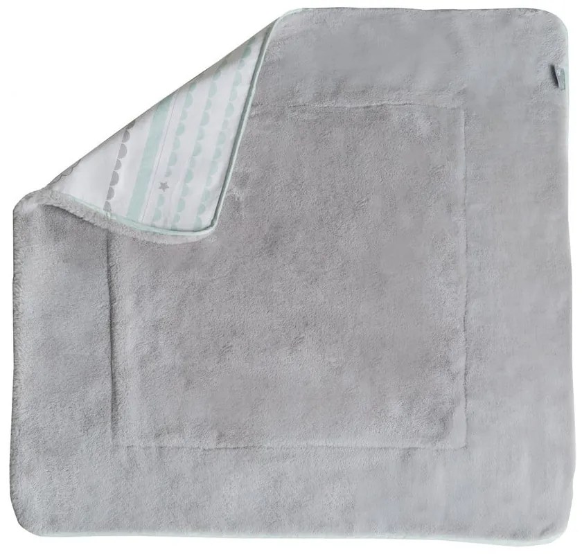 Бяло/в цвят мента бебешко одеяло от микроплюш 80x80 cm Happy Cloud – Roba