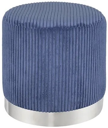 Пуф atmosphera Sylia, Рипсено кадифе, Ø38 cm - Тъмносин