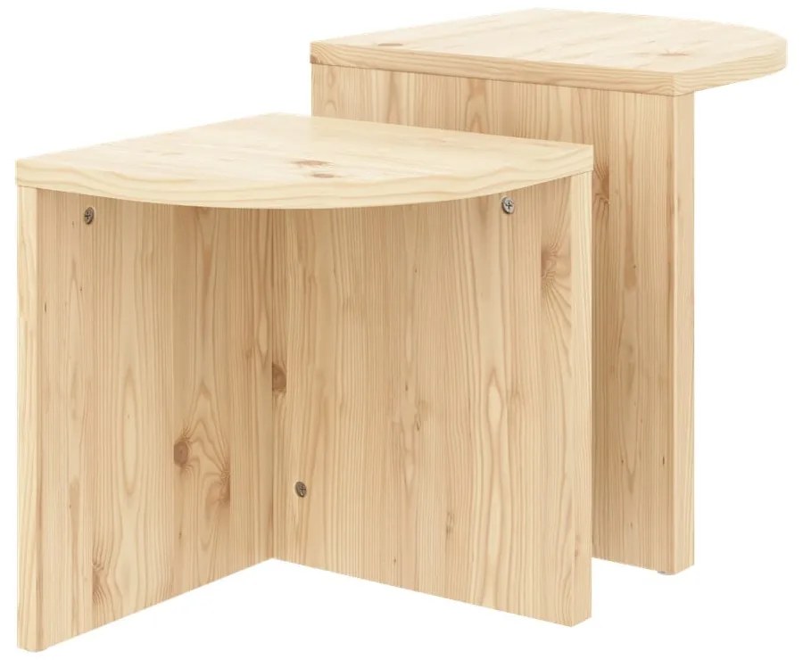 Масички за кафе в комплект 2 бр. от масивен бор в естествен цвят Combine – Karup Design