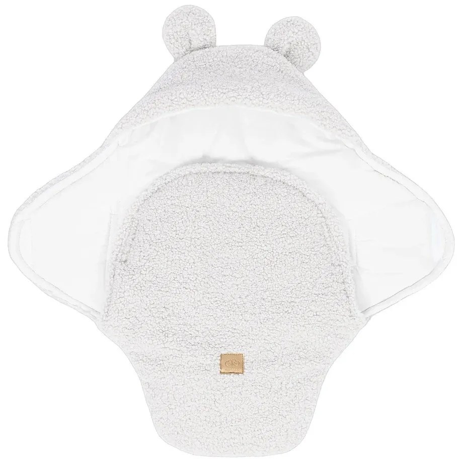 Бебешко одеяло от шерпа в цвят слонова кост 45x80 cm – Meowbaby