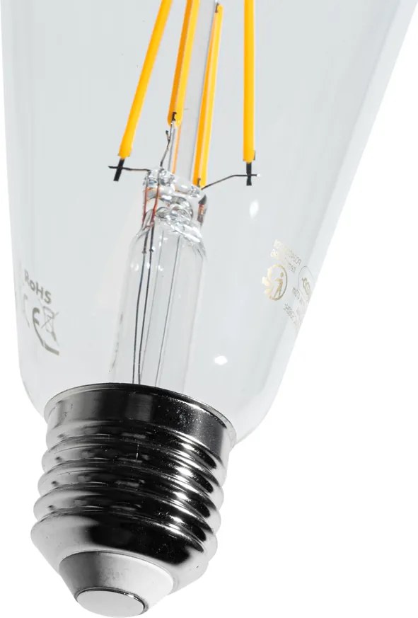 Комплект от 5 E27 LED Filament крушки ST64 прозрачни 4W 470 lm 2700K