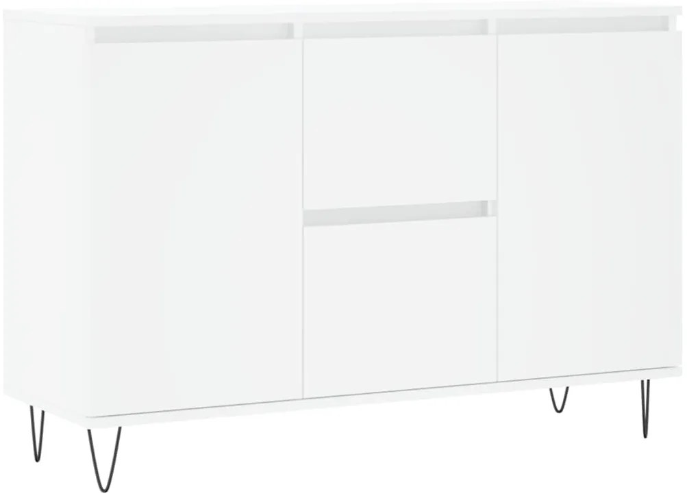 827204 vidaXL Сайдборд, бял, 101,5x35x70 см, инженерно дърво