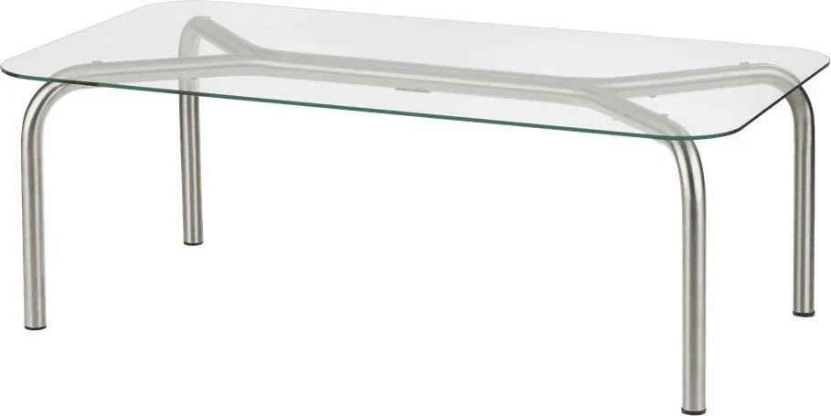 Масичка за кафе със стъклен плот в сребрист цвят 60x110 cm Uku – noo.ma