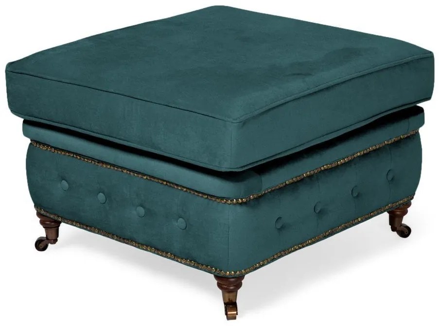 Табуретка Chesterfield в цвят тюркоаз, 75х70х45 см