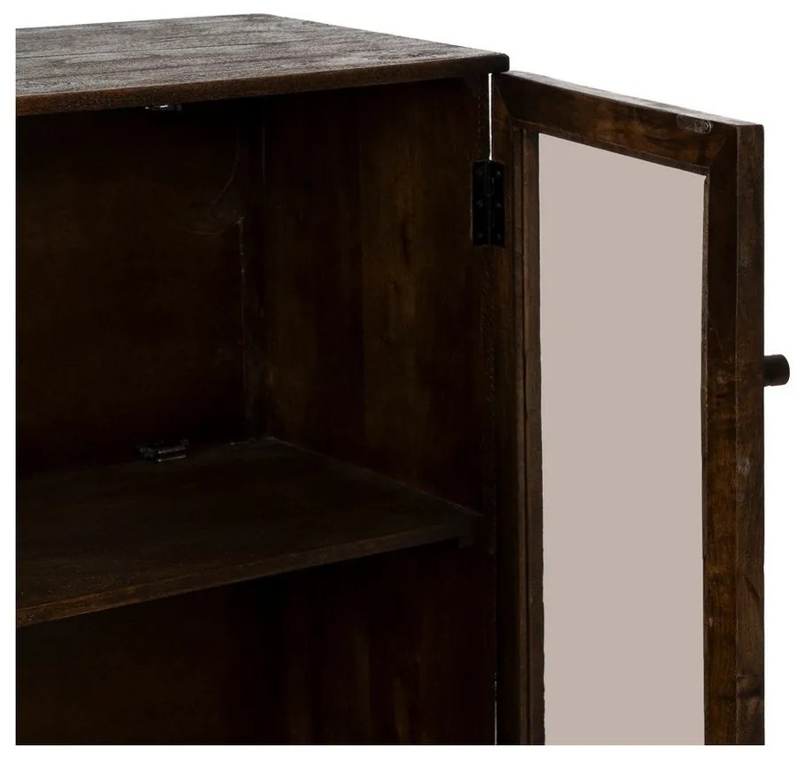 Кафява витрина от масивно манго 80x100x40 cm Ravi – Ixia