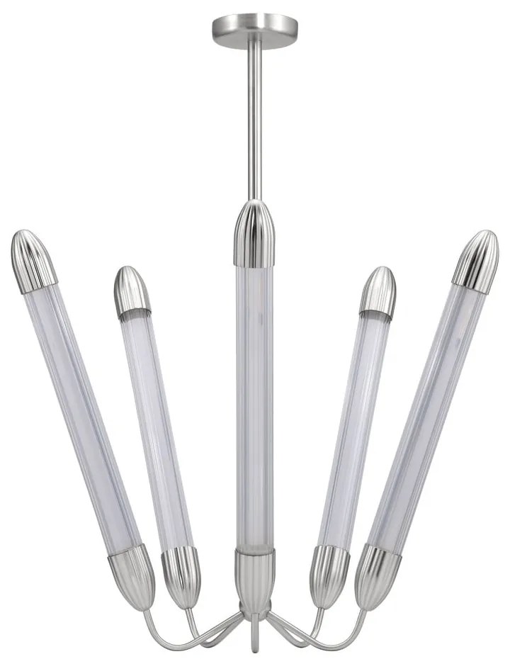 Стоманено висящо осветително тяло в сребрист цвят със стъклен абажур ø 86 cm Lemon Squeeze – UMAGE