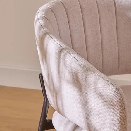 Трапезен стол с подлакътници atmosphera Solea, Корд - Слонова кост