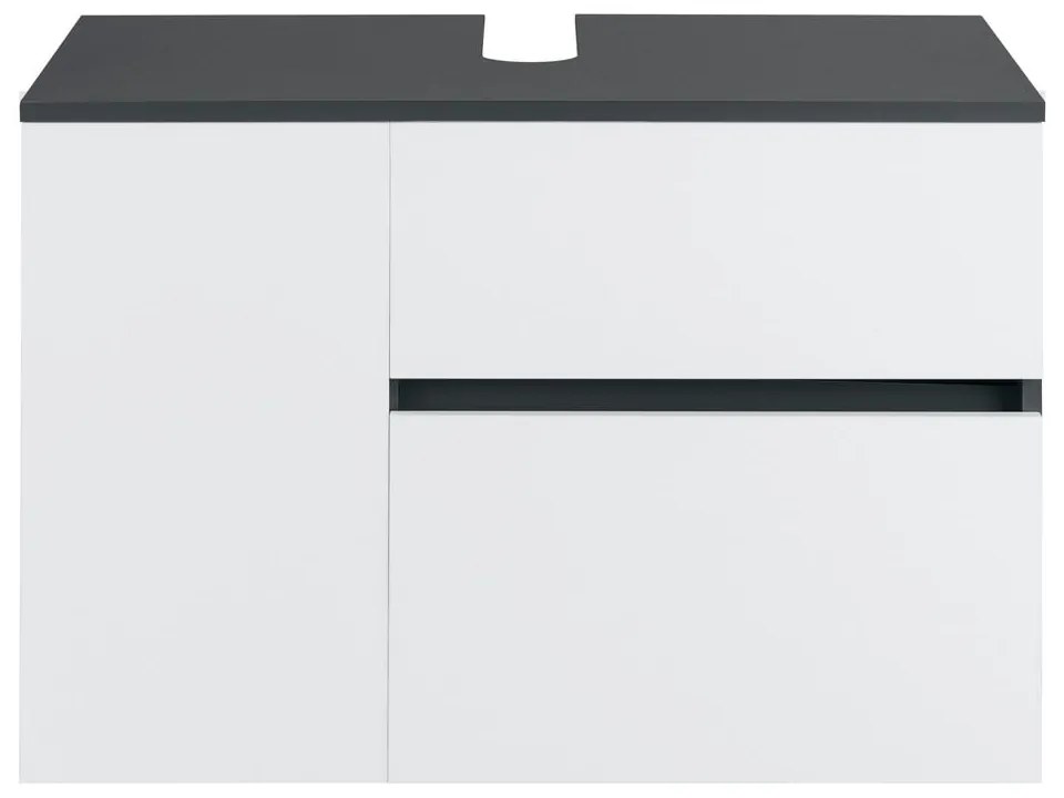 Стенен шкаф за мивка в бял и антрацитен цвят 80x53 cm Wisla – Støraa