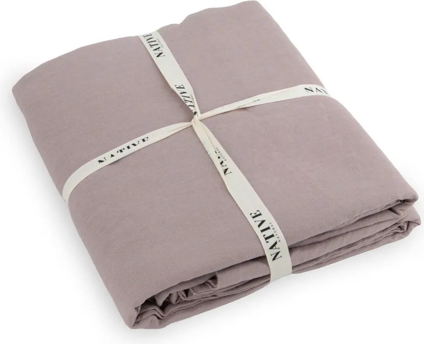 Сиво-розово двойно ленено спално бельо 200x200 cm Blush – Native Natural