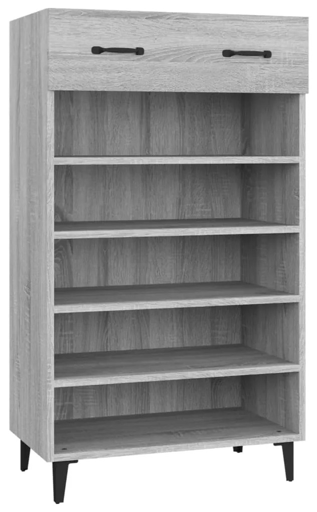 817559 vidaXL Шкаф за обувки, сив сонома, 60x35x105 см, инженерно дърво