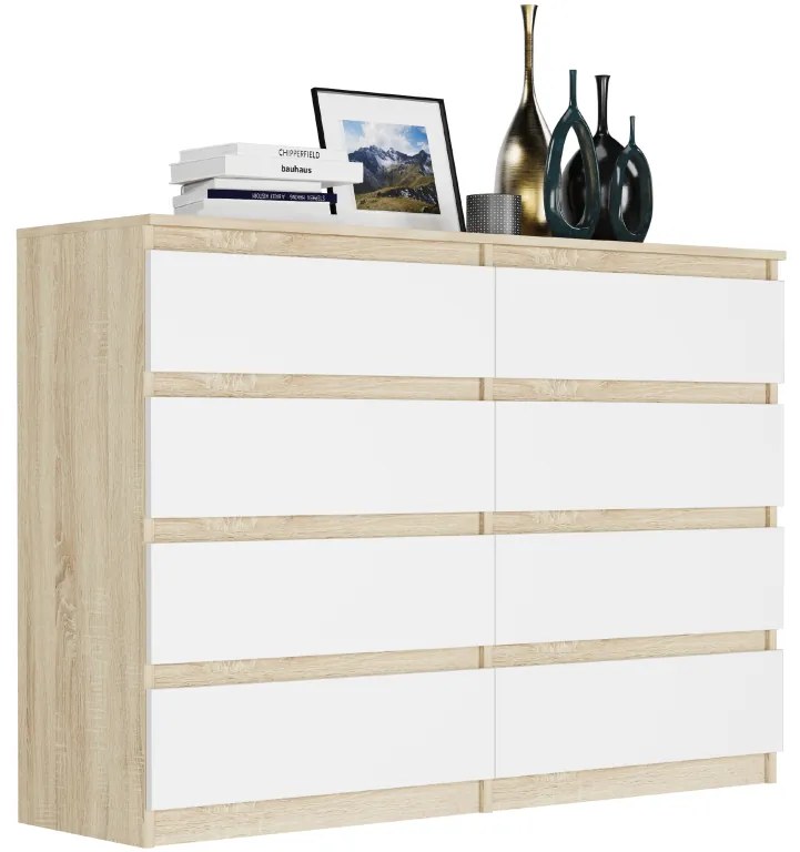 Модерен скрин с 8 чекмеджета R-140-S8 - различни цветови варианти антрацит микс артисън