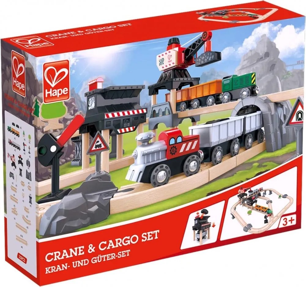 Hape - ЖП комплект с товарно депо H3756