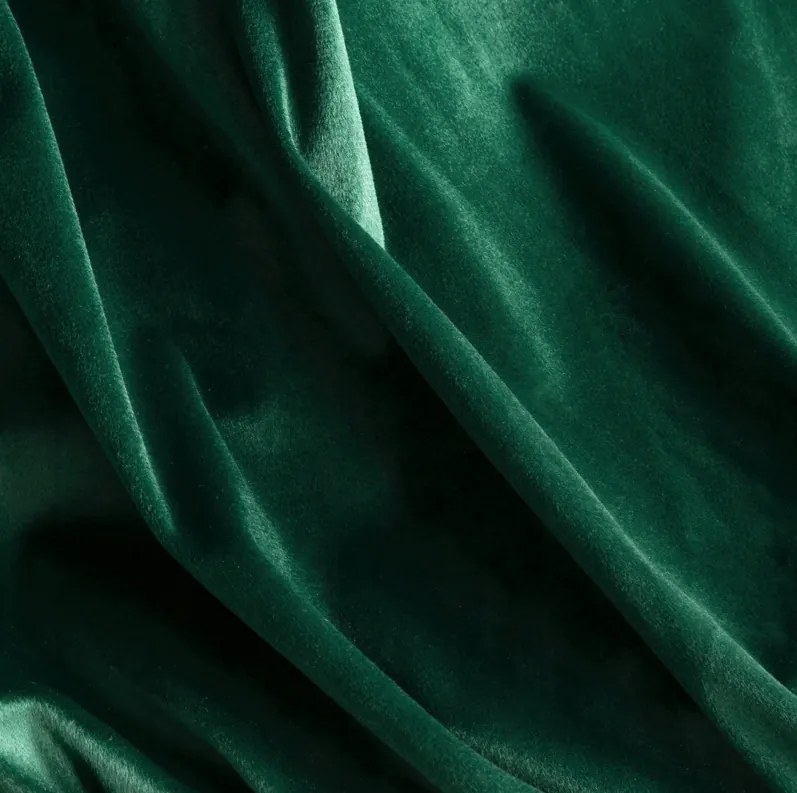 Елегантна кадифена завеса, украсена с волан - изумрудено зелено Ширина: 140 см | Дължина: 250 см