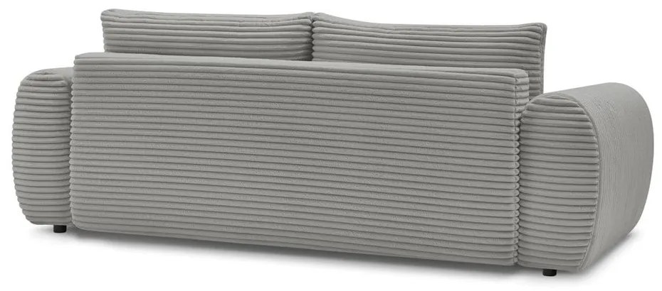 Тъмносив разтегателен диван от рипсено кадифе 257 cm Lucien – Bobochic Paris
