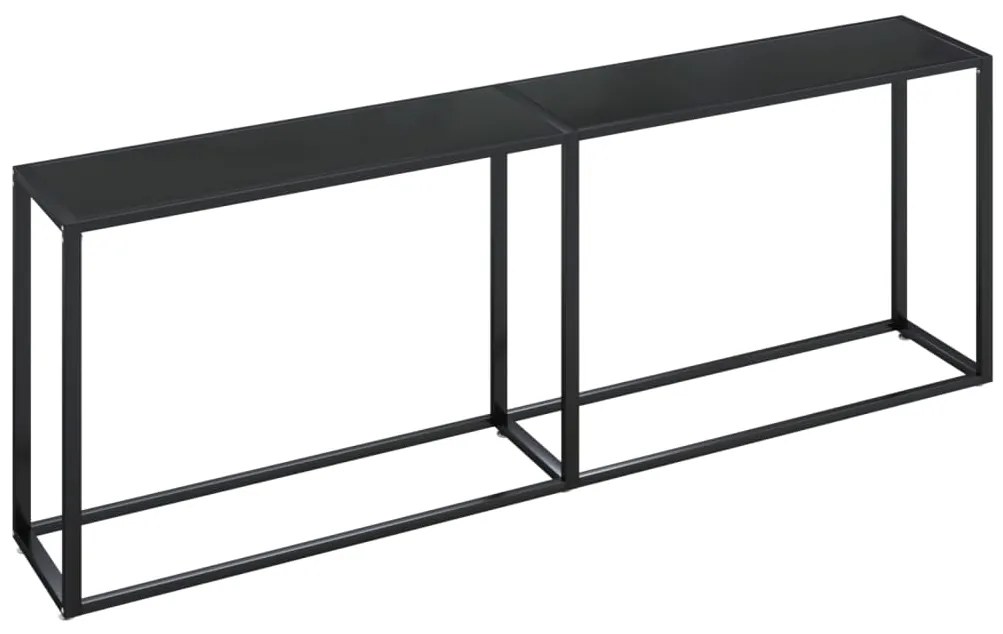 331691 vidaXL Конзолна маса, черна, 220x35x75,5 cм, закалено стъкло