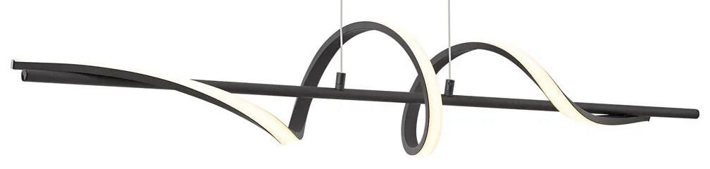 Дизайнерска висяща лампа черна 110 см с LED димируема в 3 стъпки - Wokkel