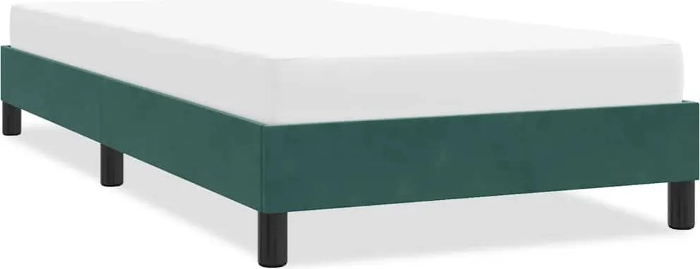 4101394 vidaXL Рамка за легло без матрак Тъмнозелено 100x220 cm Кадифе