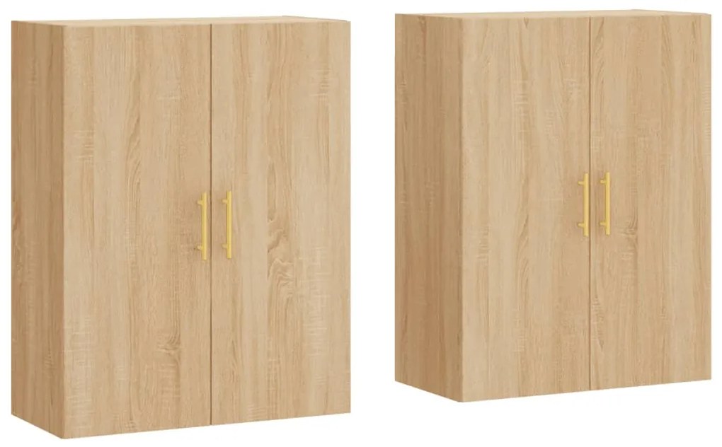 3195614 vidaXL Стенни шкафове, 2 бр, дъб сонома, 69,5x34x90 см