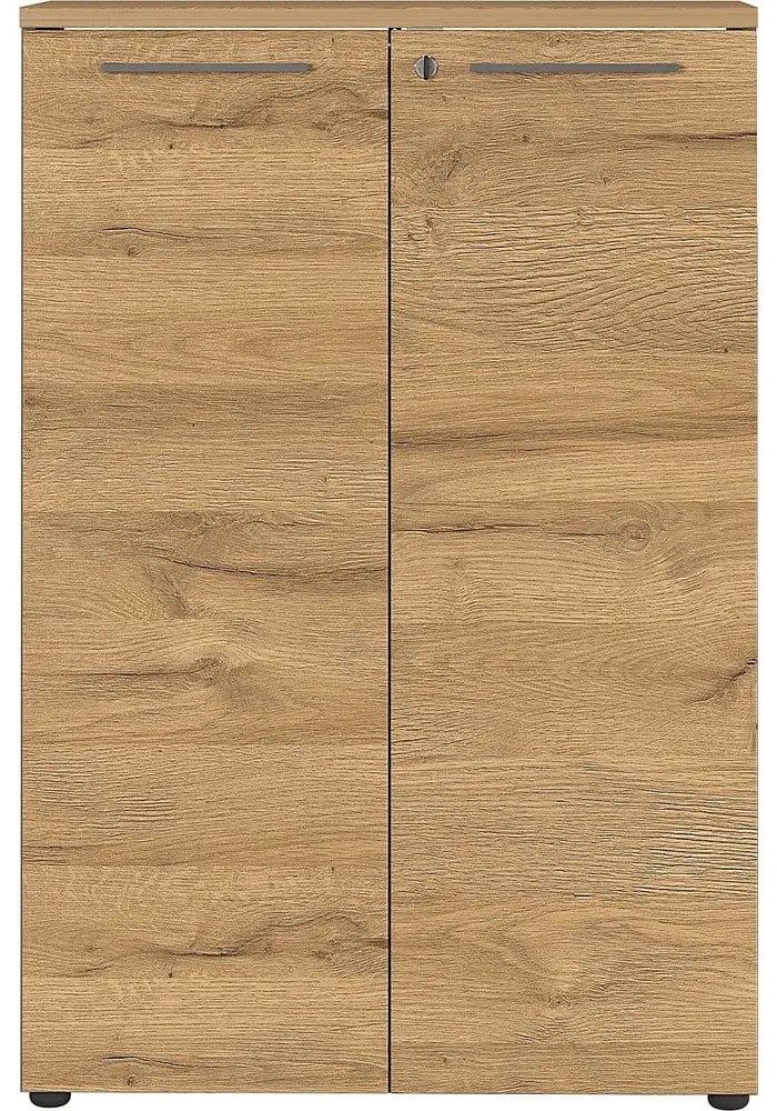 Дъбов шкаф за книги в естествен цвят 80x120 cm Agenda - Germania