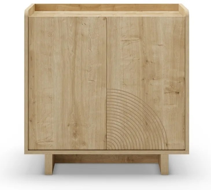 Шкафче от дъбов декор в естествен цвят 80x80x40 cm Daira – Marckeric