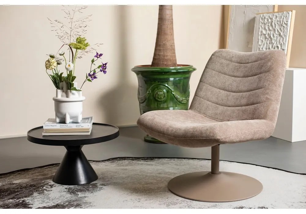 Бежово кадифено кресло Bubba - Zuiver