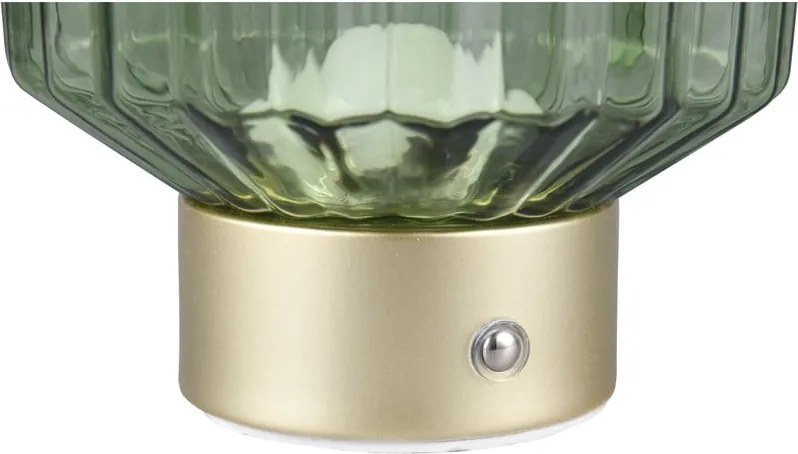 Димируема настолна LED лампа в зелено и златисто със стъклен абажур (височина 19,5 см) Lord - Reality