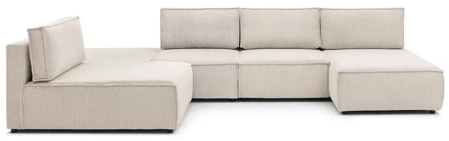 Кремав променлив велурен ъглов диван Nihad modular - Bobochic Paris