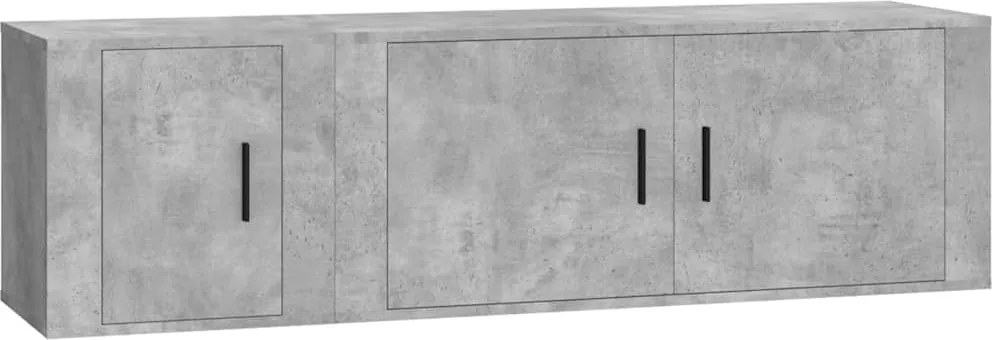 3188426 vidaXL Комплект ТВ шкафове от 2 части, бетонно сив, инженерно дърво