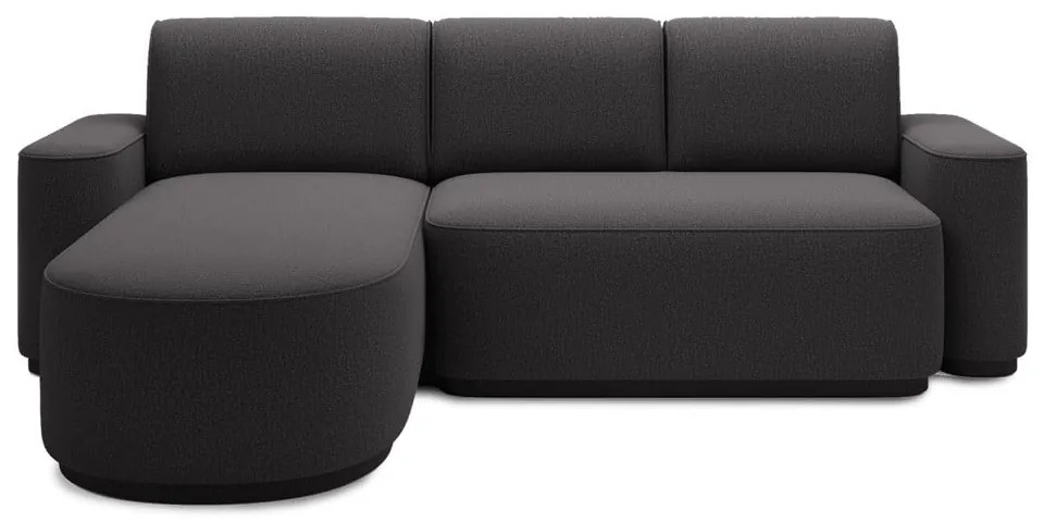 Тъмносив шенилов разтегателен ъглов диван с място за съхранение (ляв ъгъл) Aurumm – ELTAP