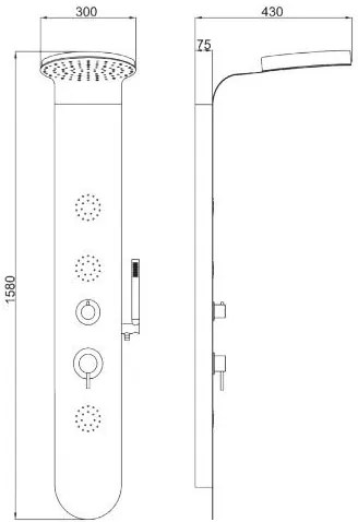 Колона душ - с гореща вана LED CROWN