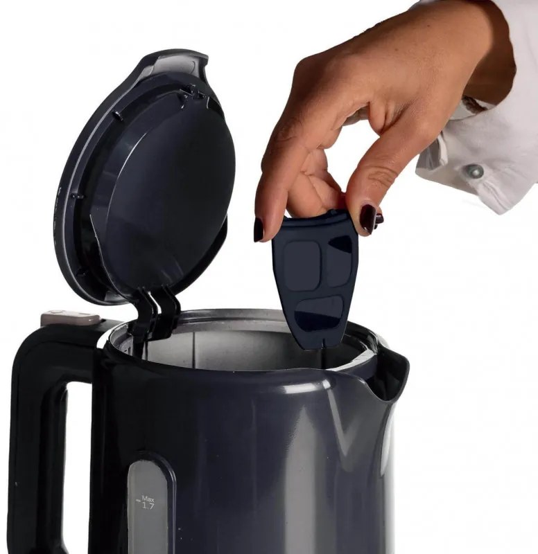 Електрическа кана Ariete BREAKFAST 2846/00, 2200W, 1.7 л, Автоматично изключване, Подвижен филтър, Тъмносив