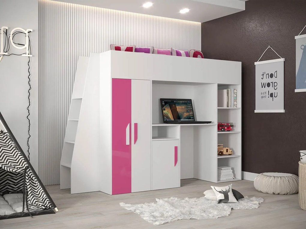 Многофункционално легло Party XV-Leuko-Roz