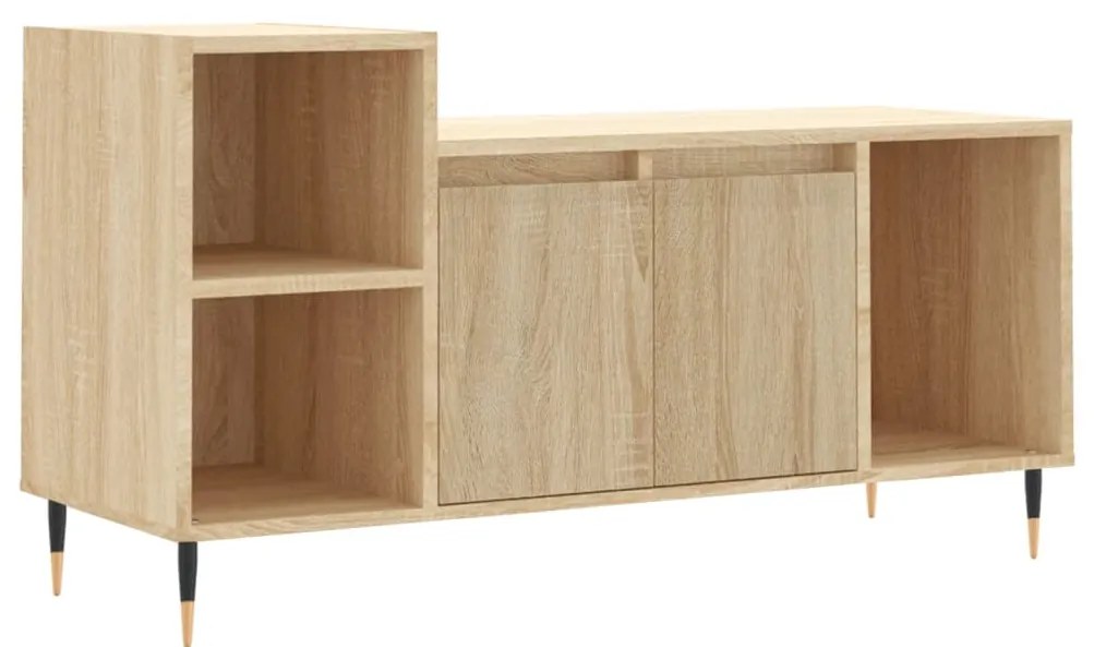 831311 vidaXL ТВ шкаф, бетонно сиво, 100x35x55 см, инженерно дърво