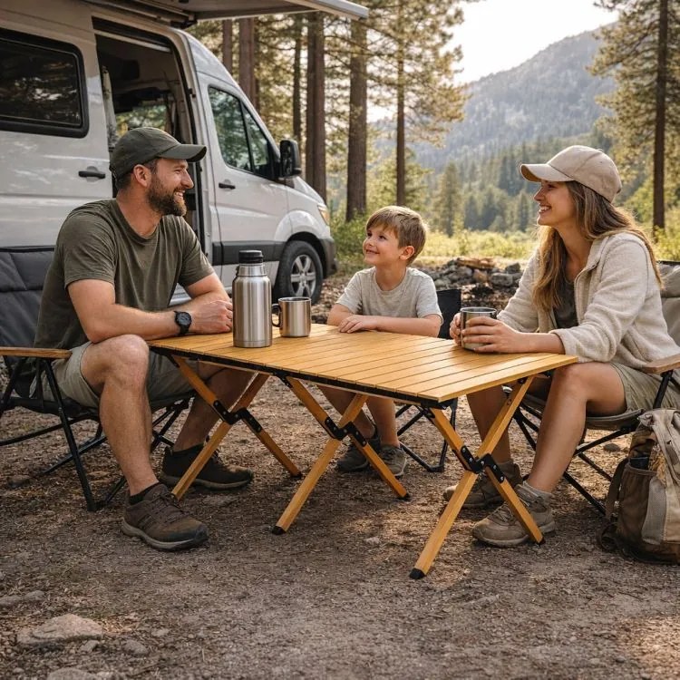 Сгъваема маса за туризъм, къмпинг Широчина: 60 см | Дължина: 60 см