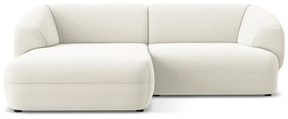 Бял кадифен ъглов диван (ляв ъгъл) Moana – Makamii