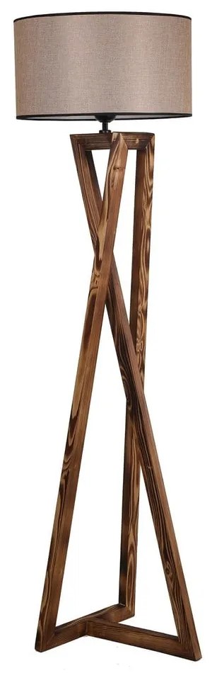 Кафява подова лампа с текстилен абажур (височина 149 cm) Maçka – Opviq lights