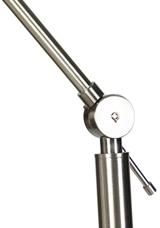 Модерна подова лампа стомана с абажур тъмно сив 45 см - Editor