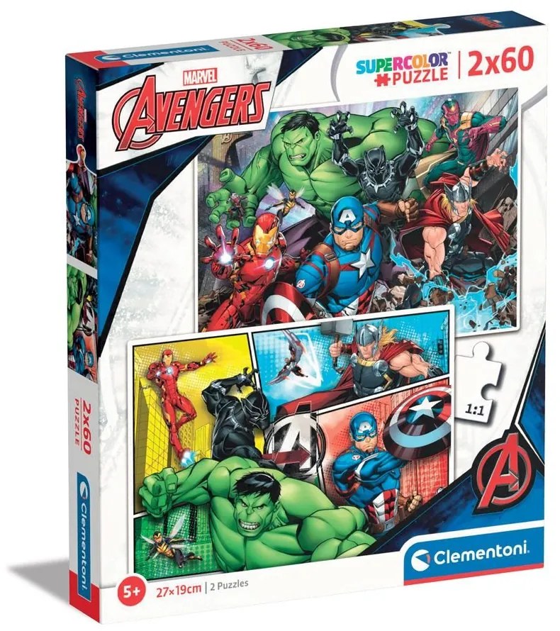 Clementoni - 2x60ч. Пъзел Marvel Avengers 21605