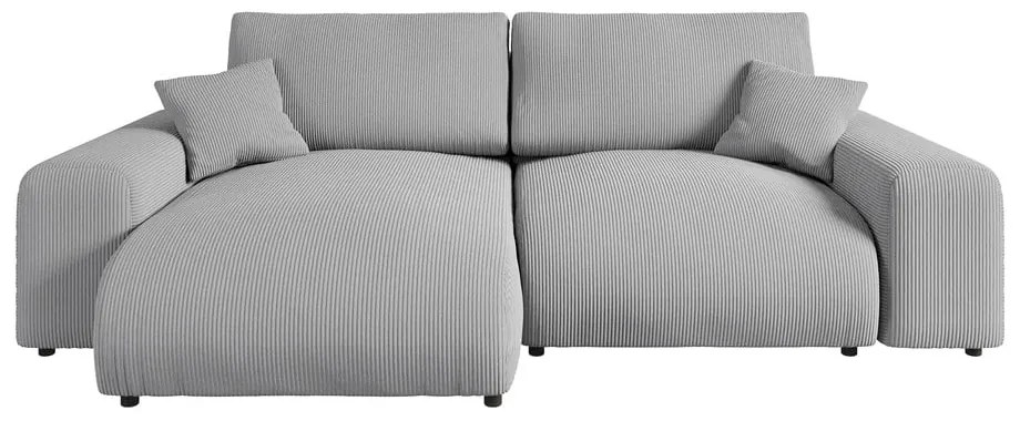 Светлосив ъглов диван от рипсено кадифе (променлив) Justin – Ropez