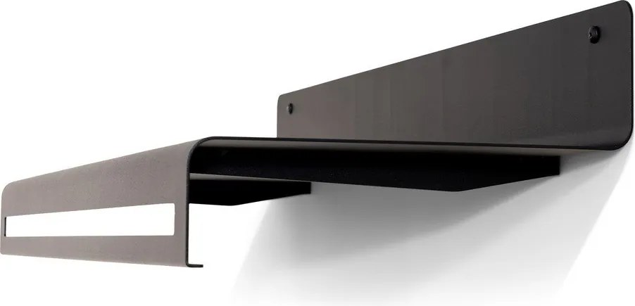 Черна метална стенна закачалка с рафт 60 cm Sway – Spinder Design