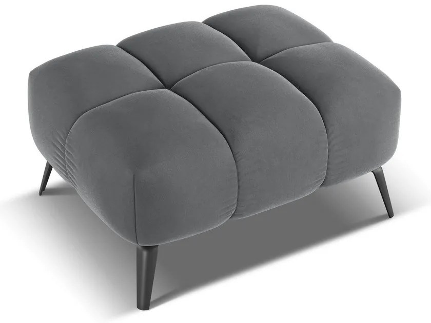 Сива кадифена табуретка Nalu – Makamii