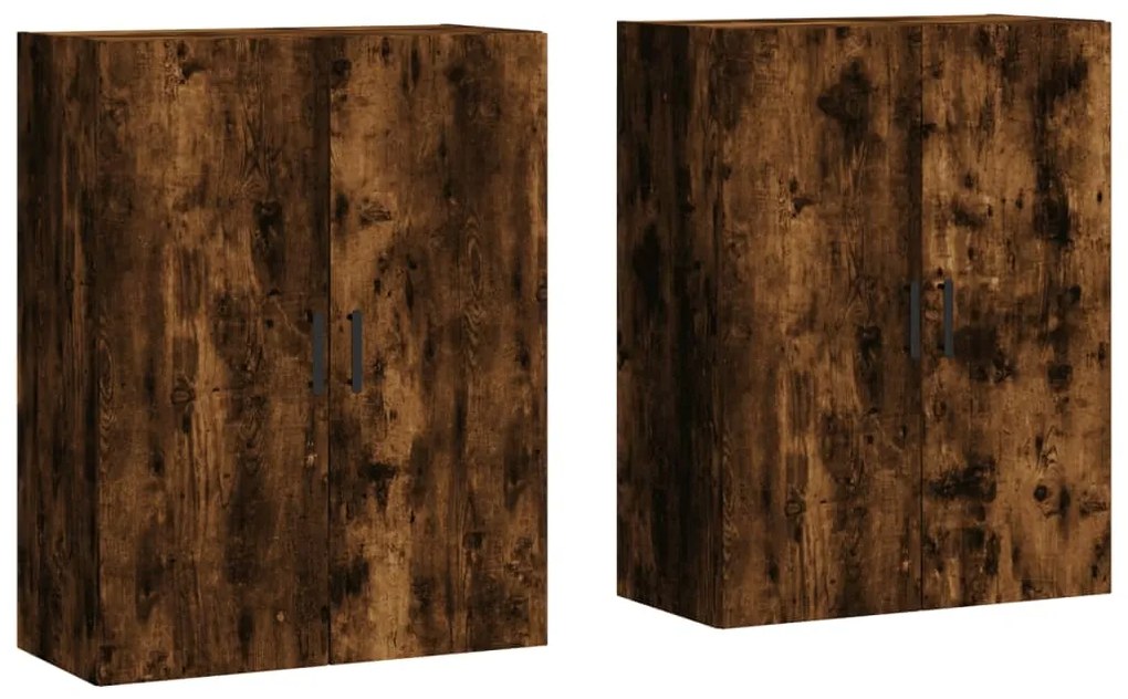 3195632 vidaXL Стенни шкафове, 2 бр, опушен дъб, 69,5x34x90 см