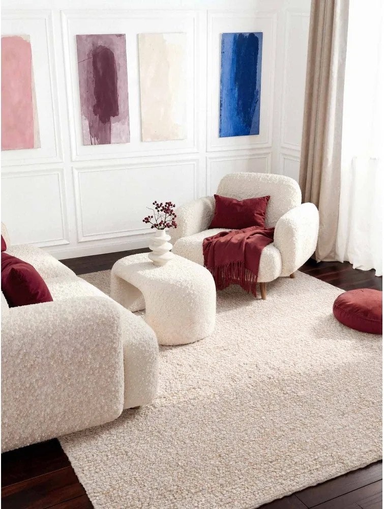 Кремав ръчно изработен килим от букле 120x170 cm Notting Hill Portobello – Ted Baker