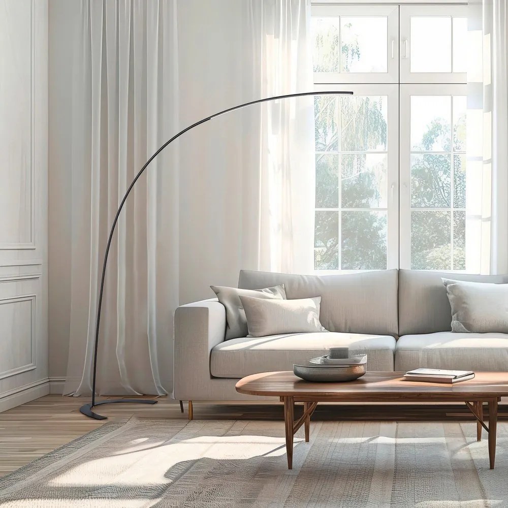 Тъмнокафява LED затъмняваща се подова лампа (височина 210 cm) Shanghai – Trio